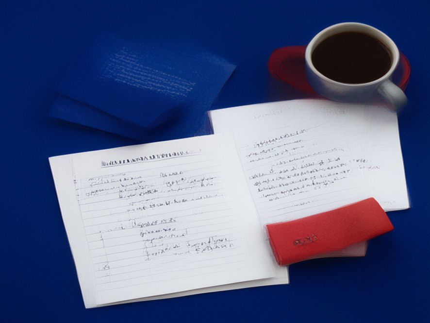 Open journal with planning notes and warm beverage